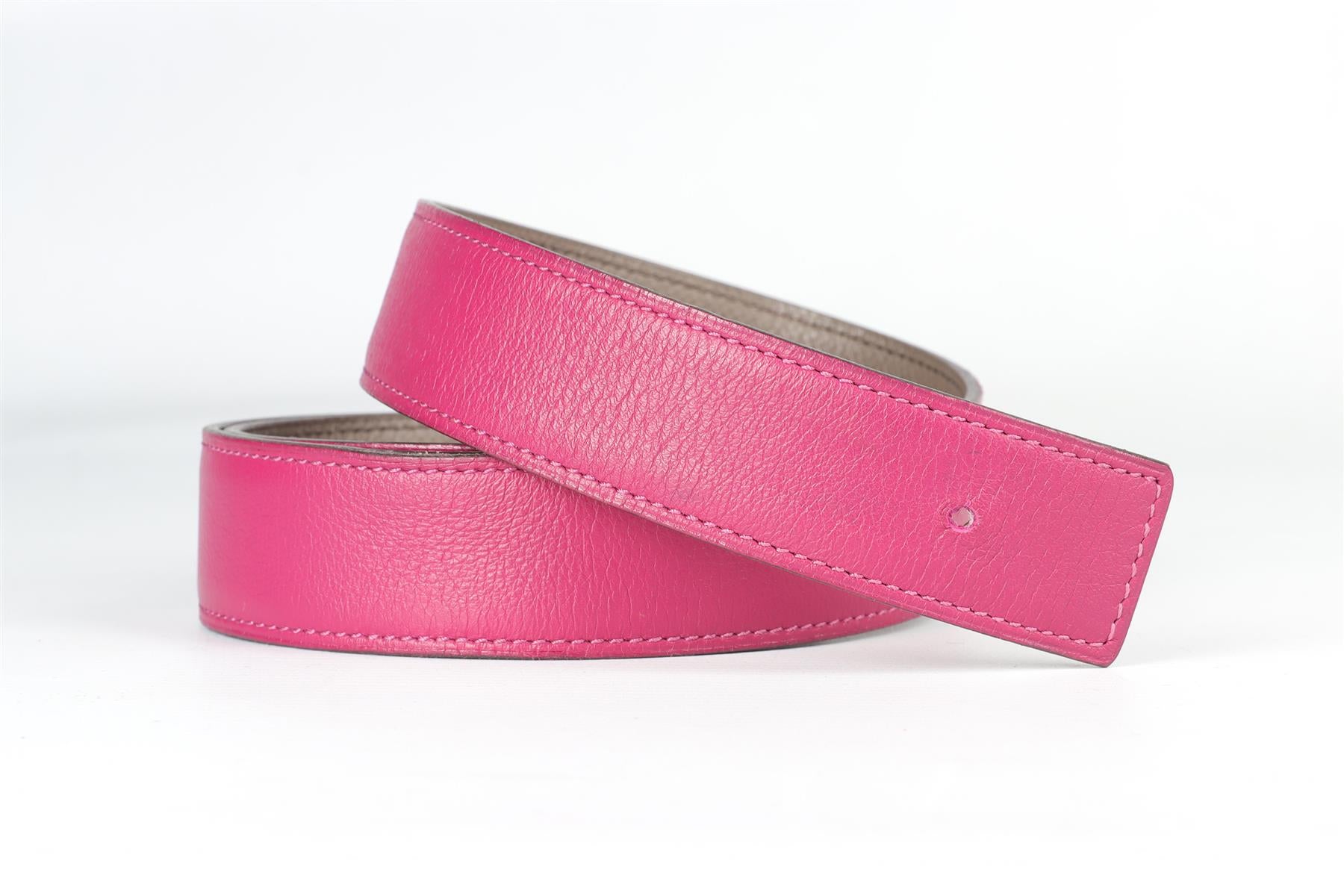 HERMÈS PURPLE AND GREY 2011 32 MM LEATHER BELT STRAP