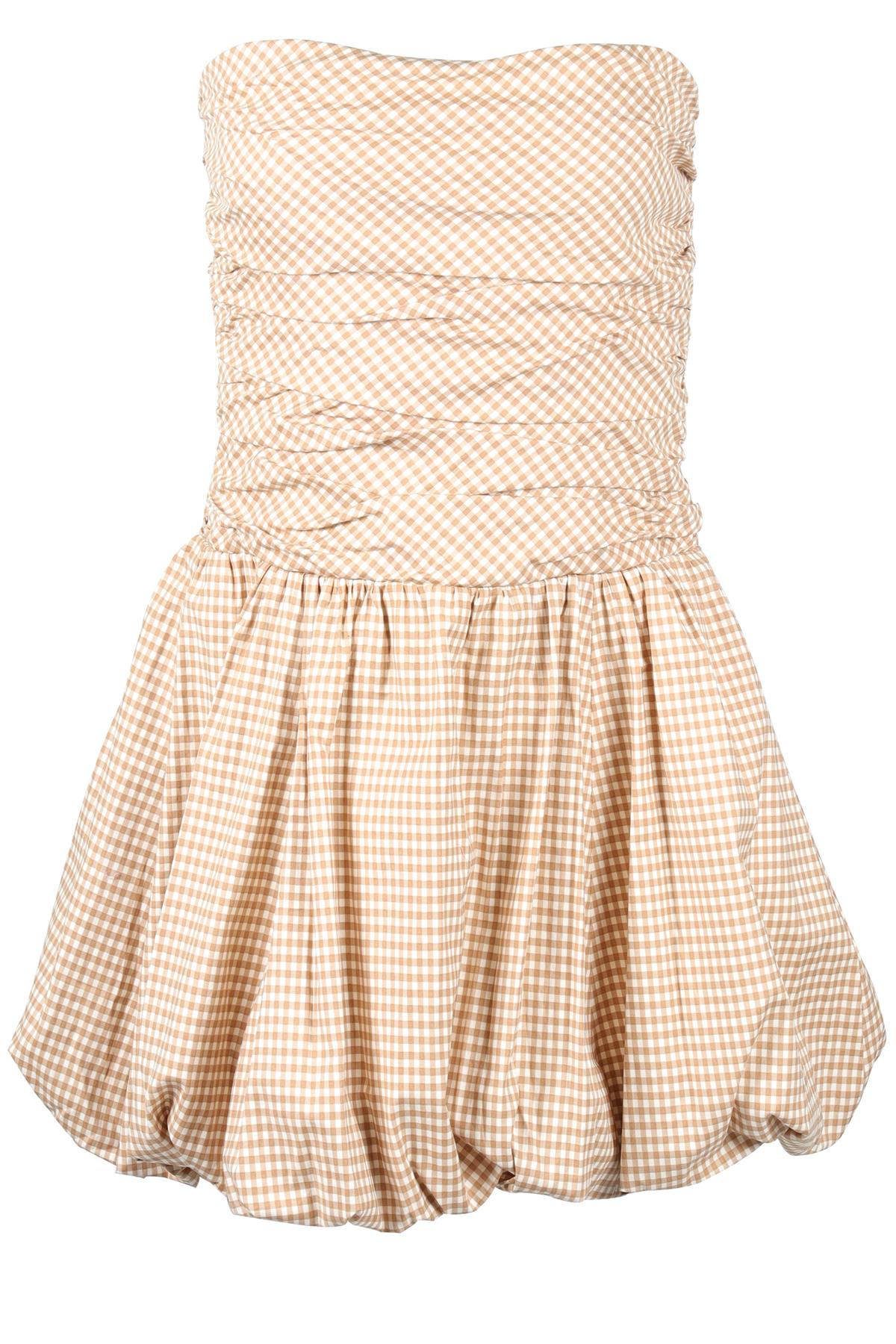 REFORMATION BROWN COTTON MINI DRESS US 4 UK 8