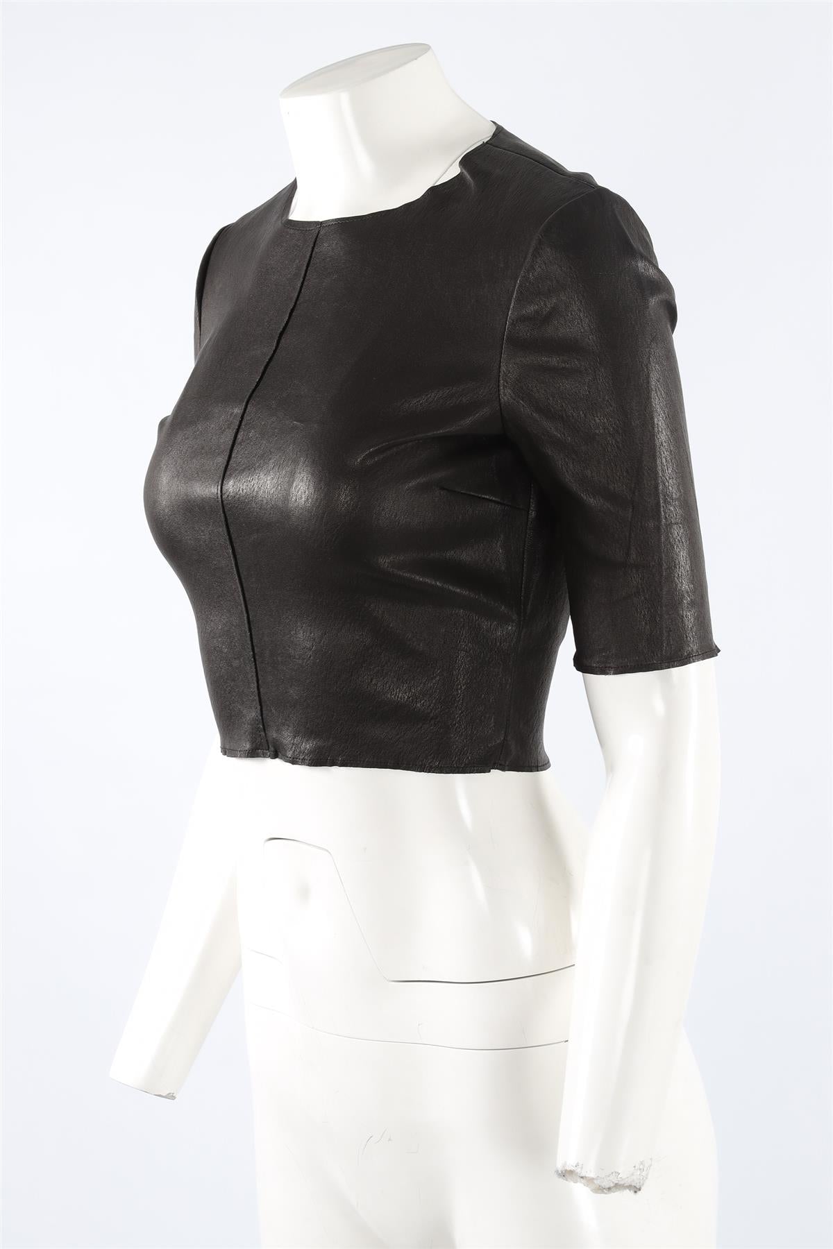 A.L.C. BLACK LEATHER TOP SMALL