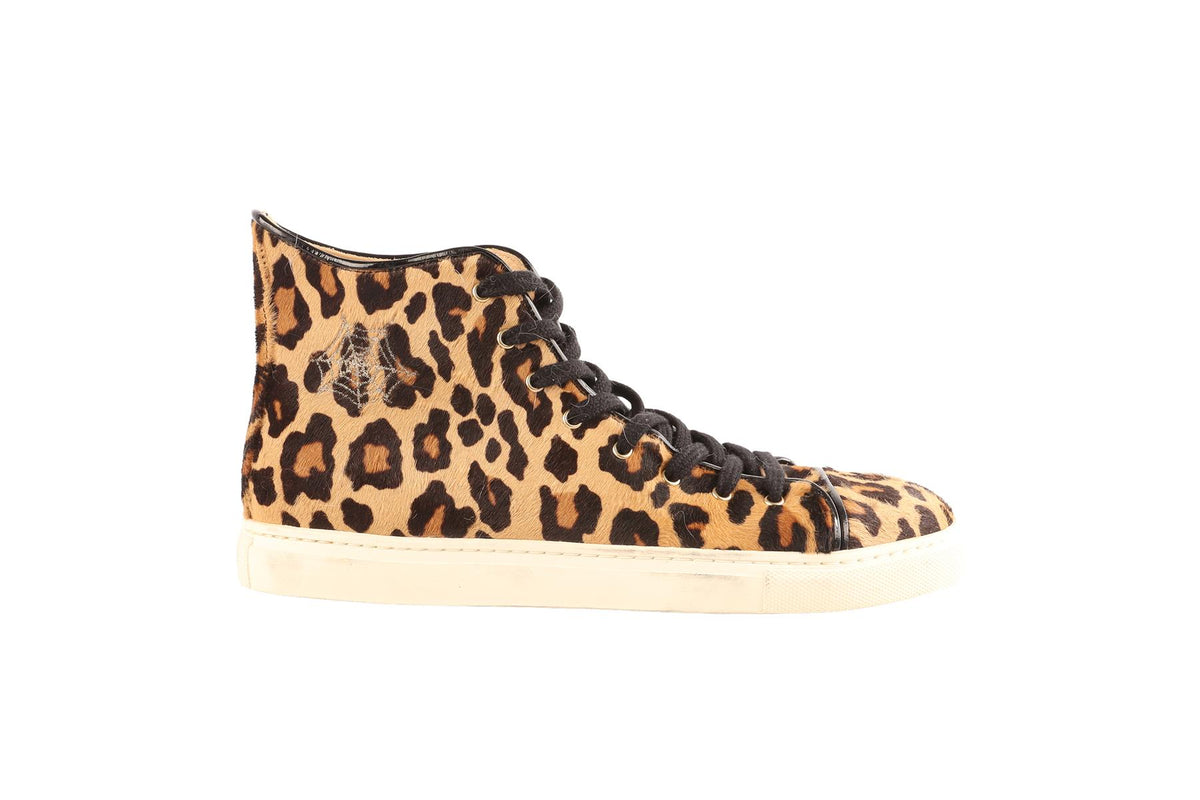 CHARLOTTE OLYMPIA BROWN CALF HAIR SNEAKERS EU 38 UK 5 US 8