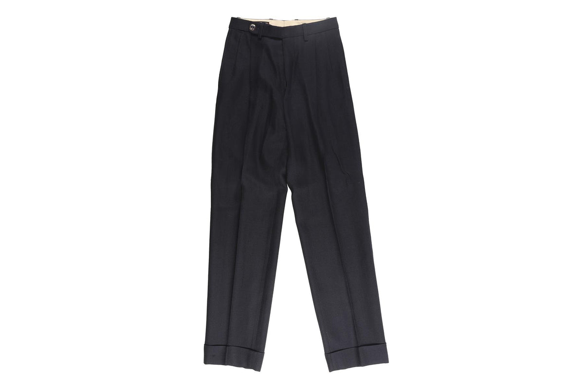 GUCCI BLUE WOVEN STRAIGHT LEG PANTS IT 38 UK 6