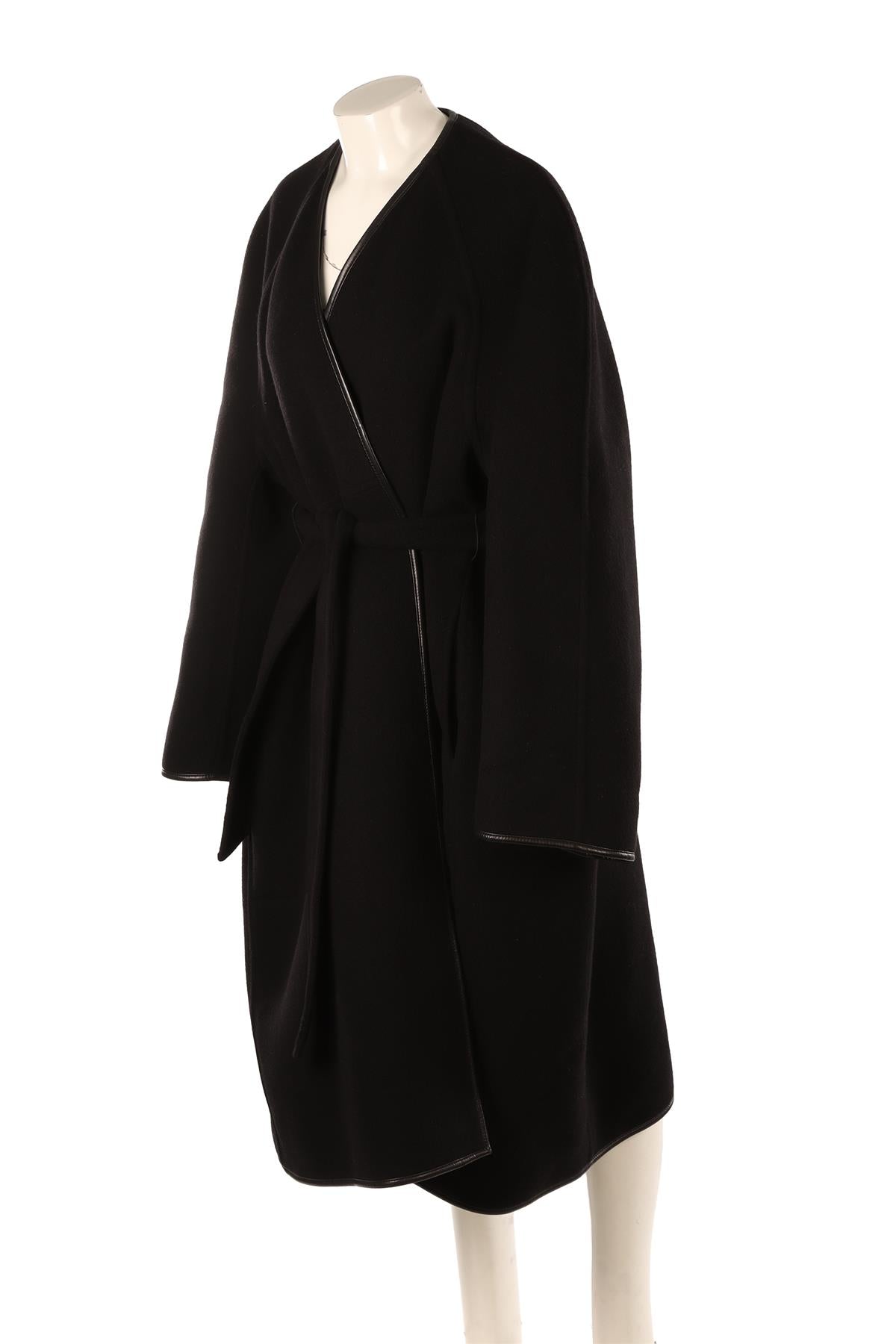 BALENCIAGA BLACK WOOL COAT FR 34