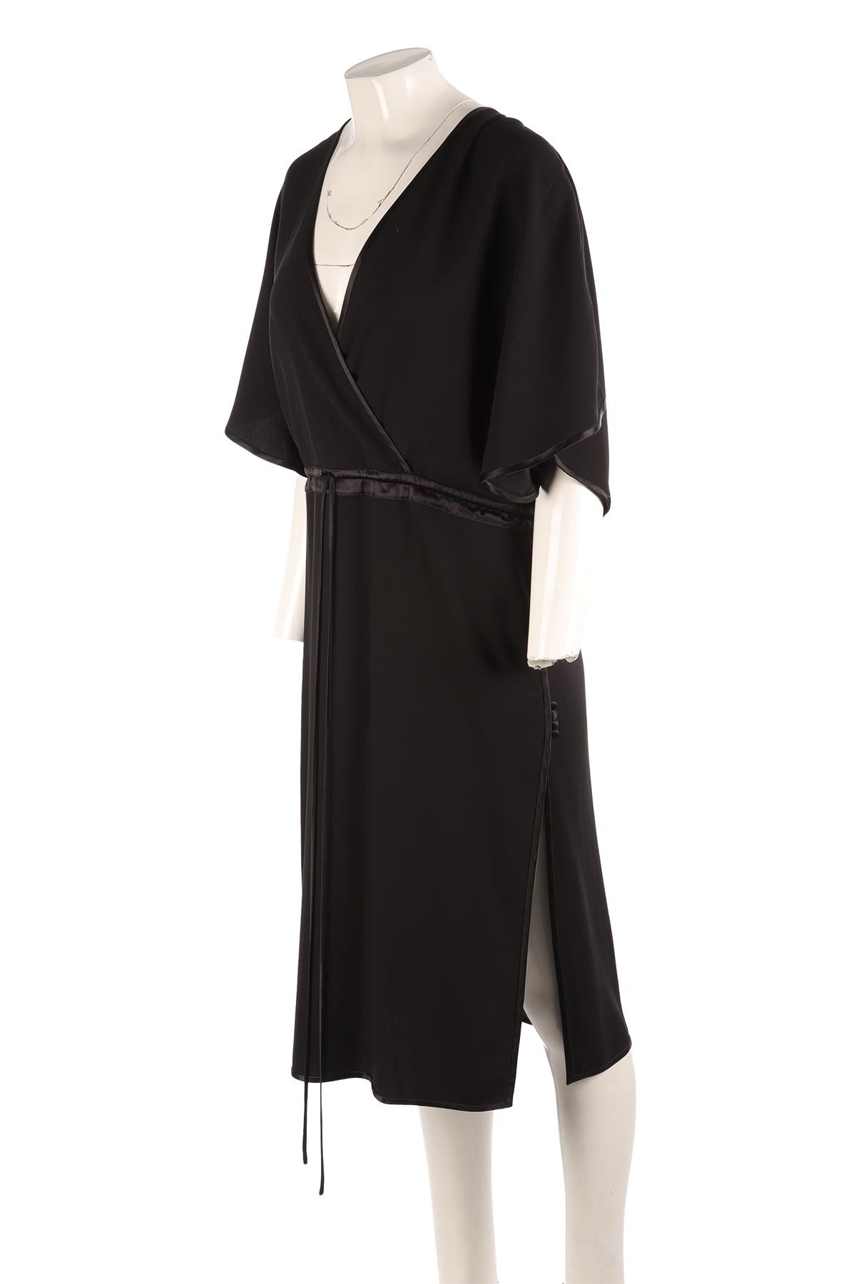 GUCCI BLACK SILK MIDI DRESS IT 42 UK 10