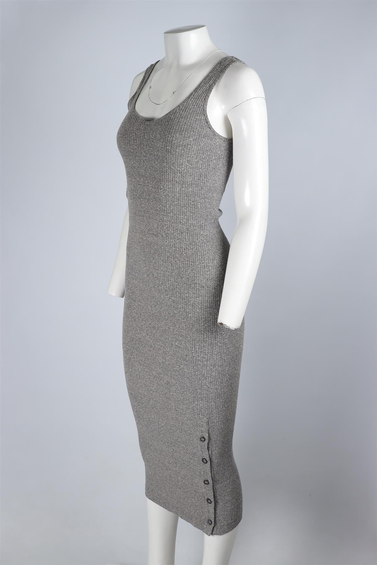 ENZA COSTA GREY KNIT MAXI DRESS MEDIUM