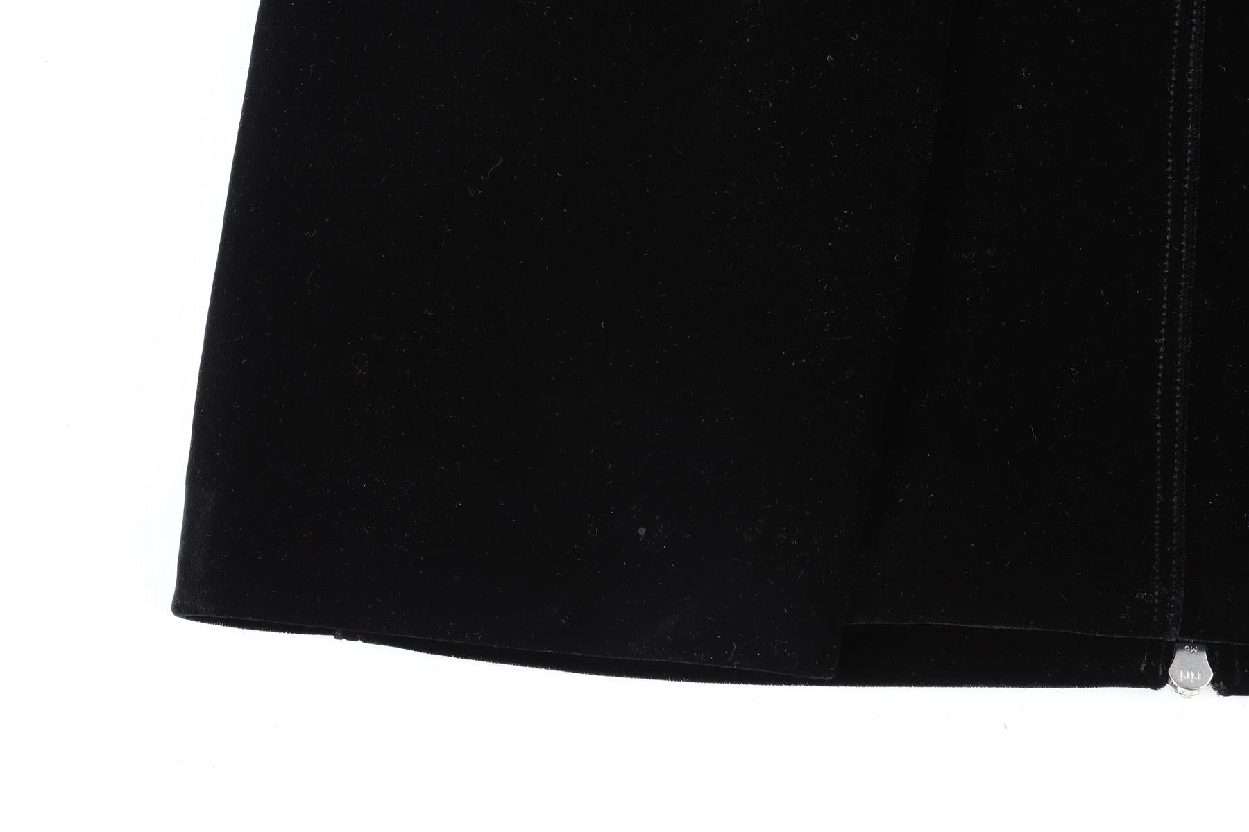 AZZEDINE ALAÏA BLACK VELVET MINI DRESS FR 38 UK 10