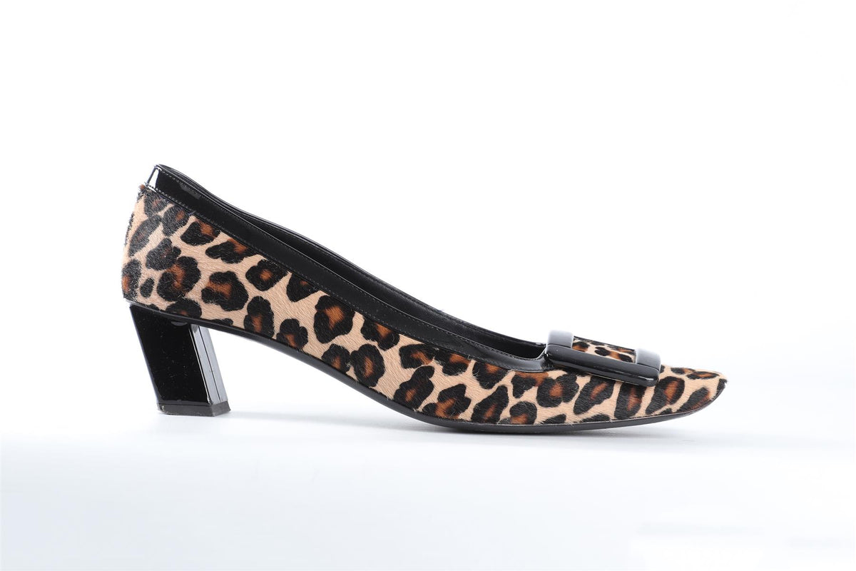ROGER VIVIER BROWN CALF HAIR PUMPS EU 37 UK 4 US 7