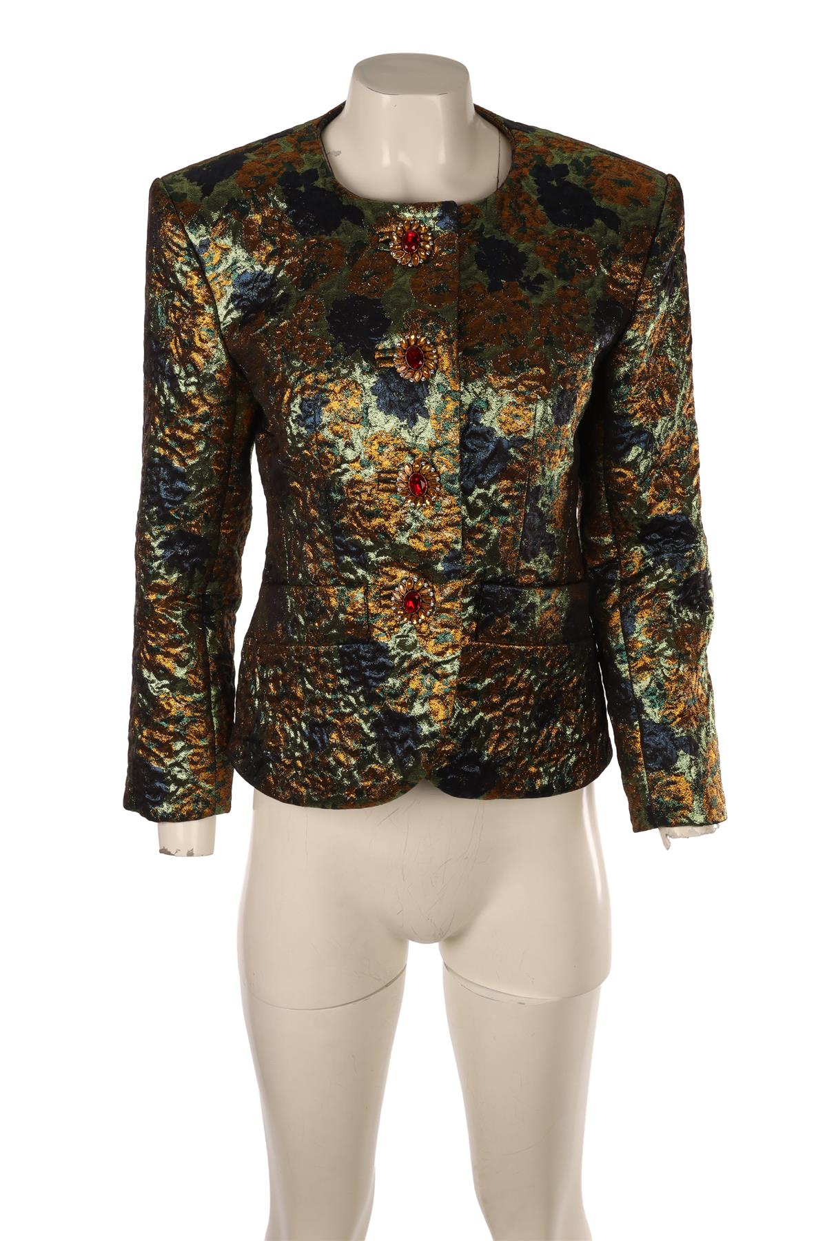 SAINT LAURENT MULTI JACQUARD JACKET FR 34-36 UK 6-8