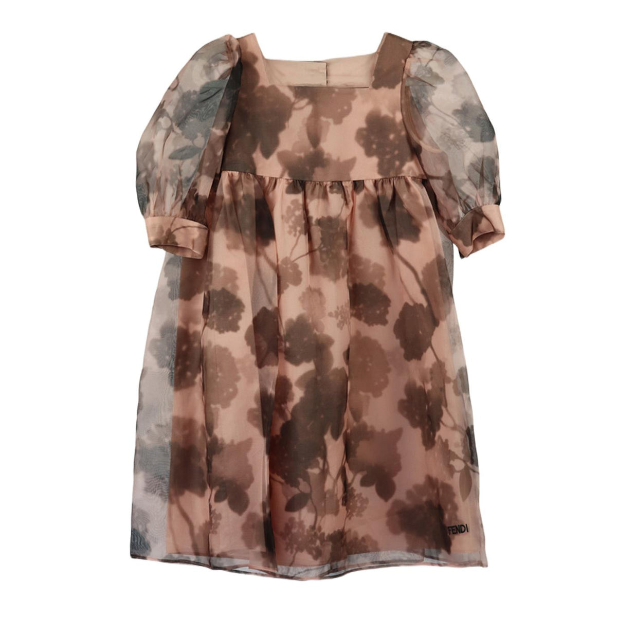FENDI KIDS GIRLS FLORAL SILK DRESS 8 YEARS