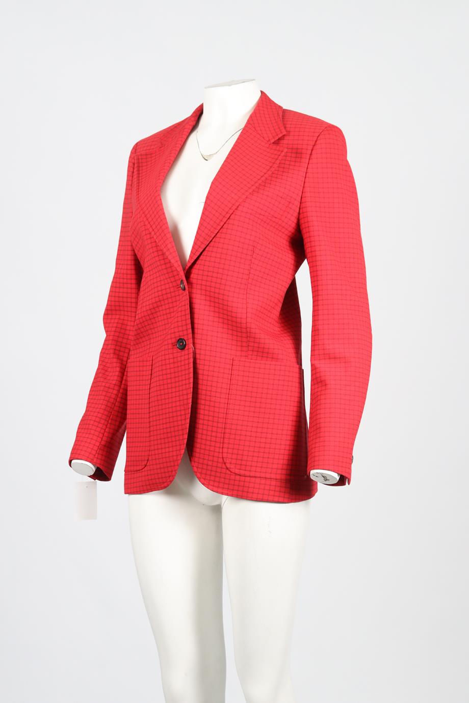 PS PAUL SMITH CHECKED WOOL BLEND BLAZER IT 42 UK 10
