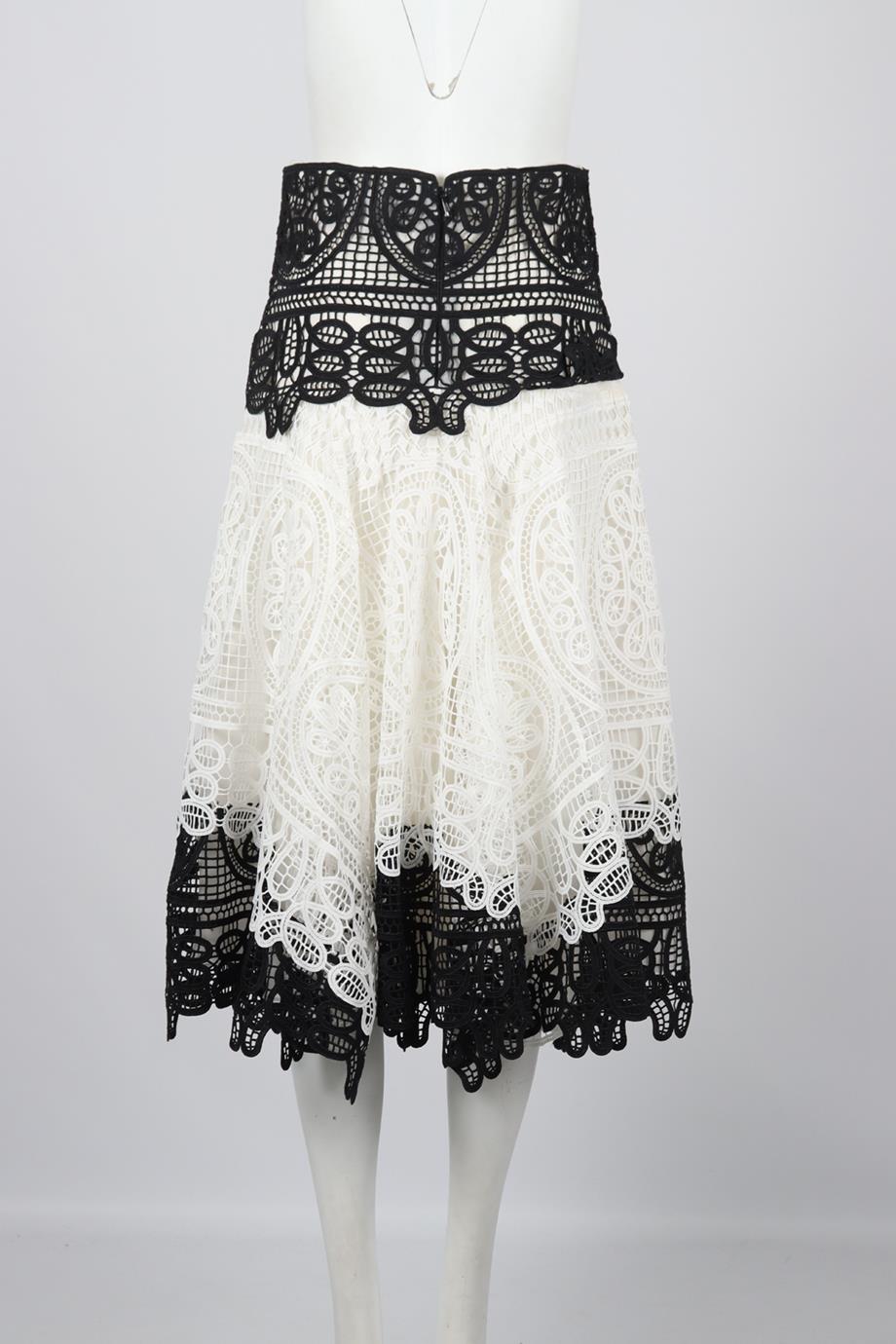 COSTARELLOS CROCHET KNIT MIDI SKIRT FR 40 UK 12