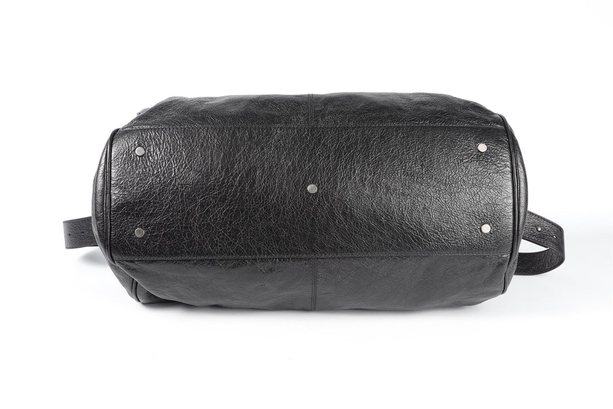 BALENCIAGA BLACK 2017 CITY LEATHER DUFFLE BAG