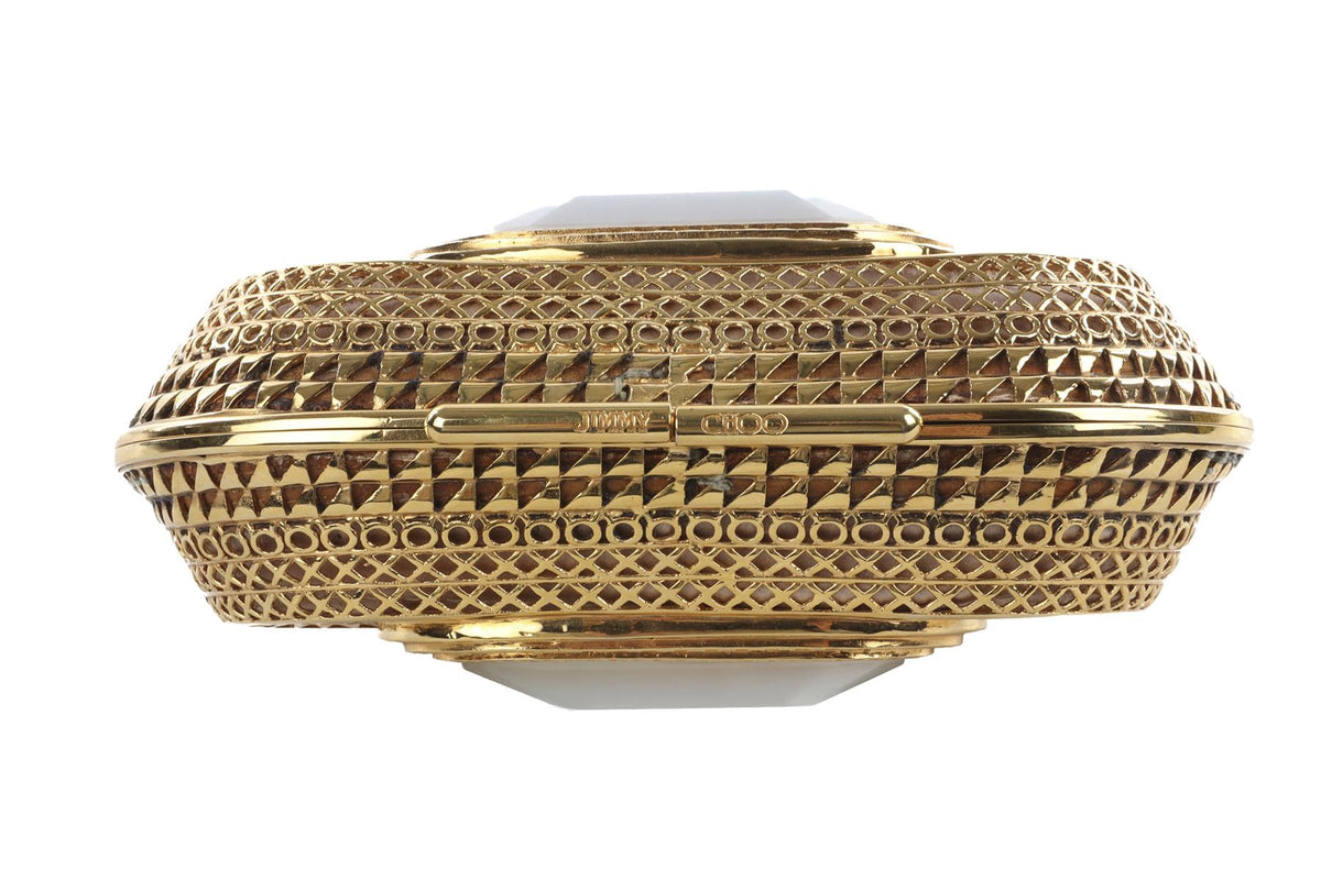 JIMMY CHOO GOLD METAL CLUTCH