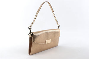 JIMMY CHOO GOLD LEATHER SHOULDER BAG