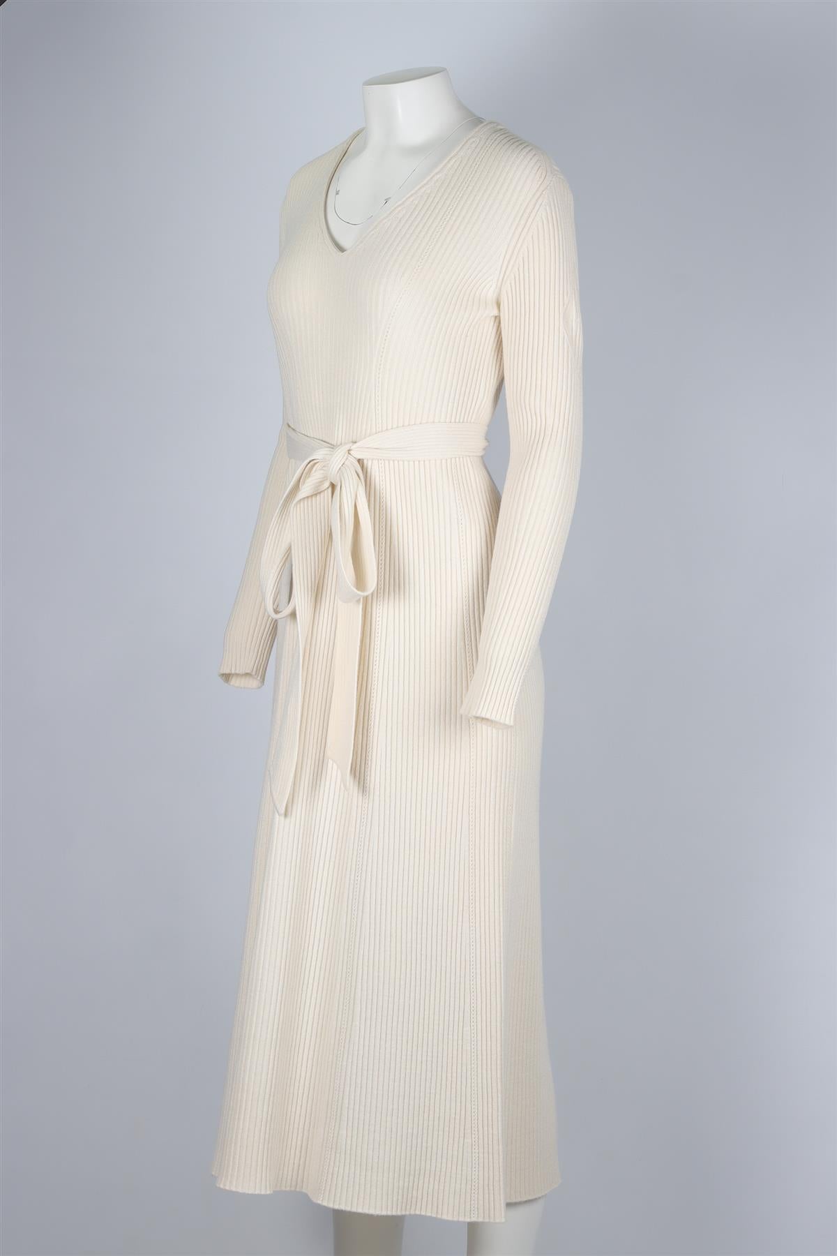 CHLOÉ CREAM WOOL MAXI DRESS MEDIUM