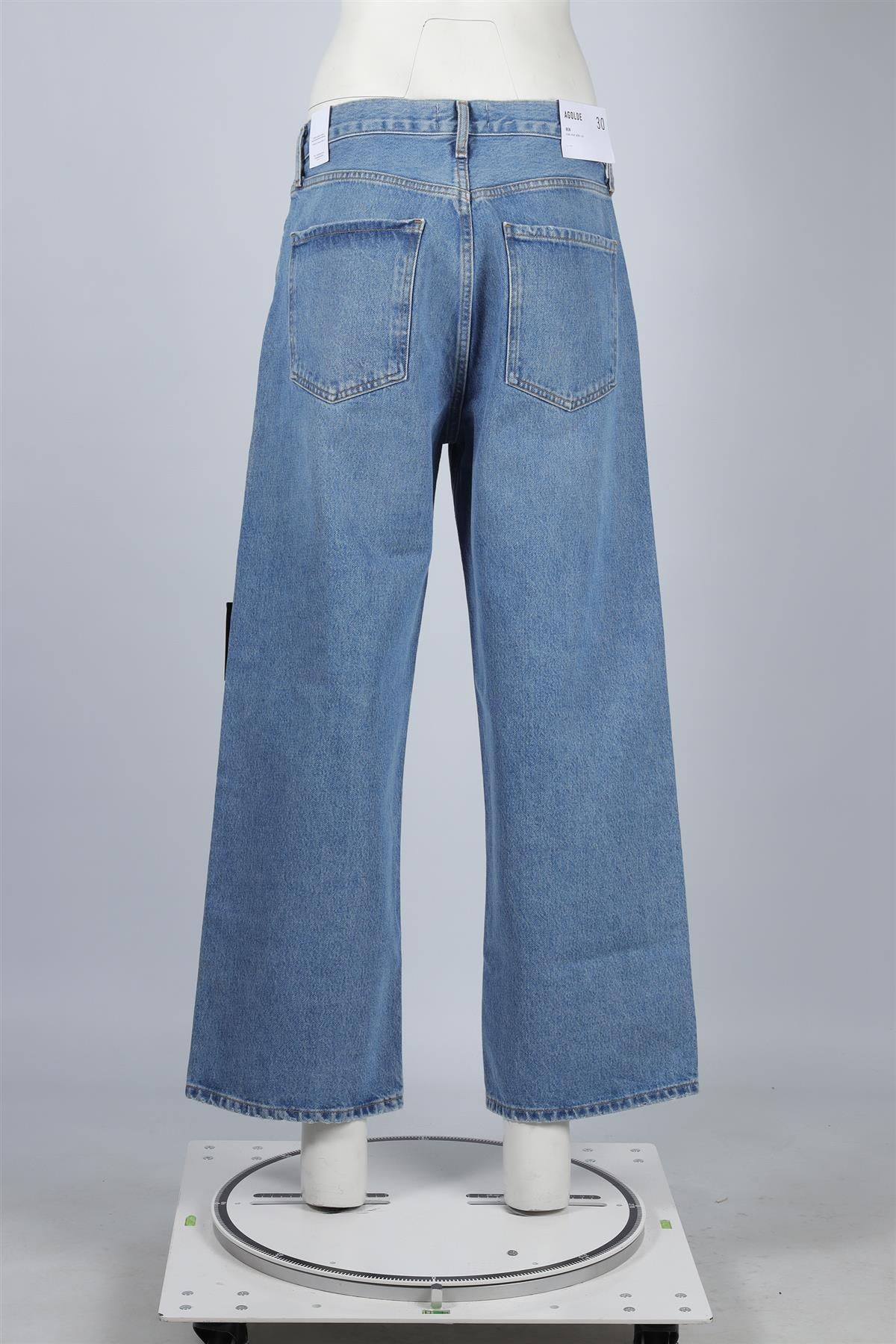 AGOLDE BLUE HIGH RISE WIDE LEG JEANS W30 UK 12