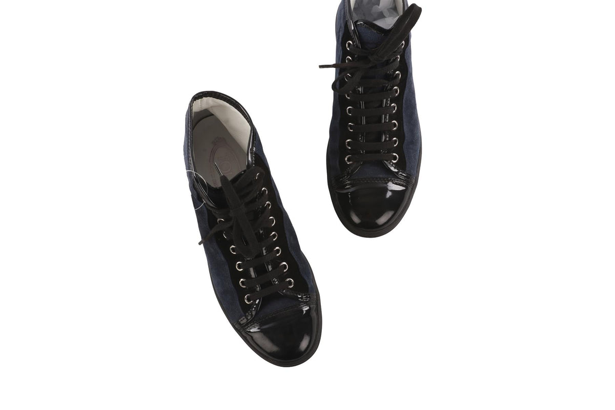 TOD'S NAVY SUEDE SNEAKERS EU 38.5 UK 5.5 US 8.5