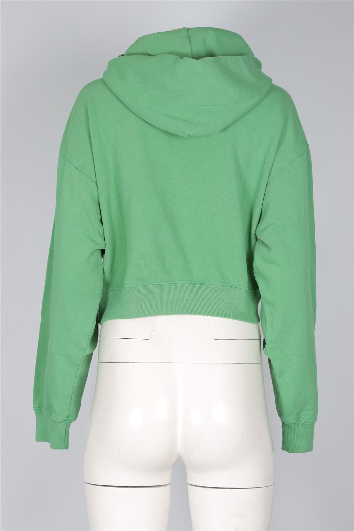 SPORTY & RICH GREEN COTTON HOODIE SMALL