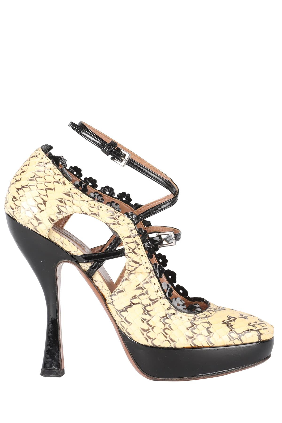 ALAÏA  YELLOW SNAKESKIN PUMPS EU 37.5 UK 4.5 US 7.5