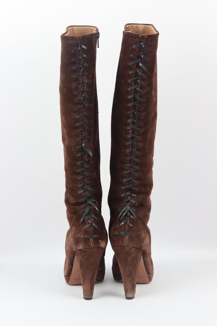 AZZEDINE ALAÏA SUEDE KNEE HIGH BOOTS EU 39.5 UK 6.5 US 9.5