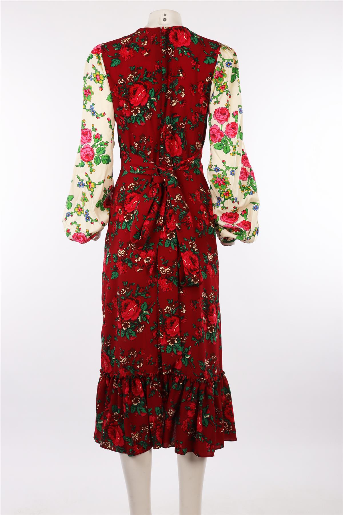 THE VAMPIRE'S WIFE RED CREPE MAXI DRESS UK 12