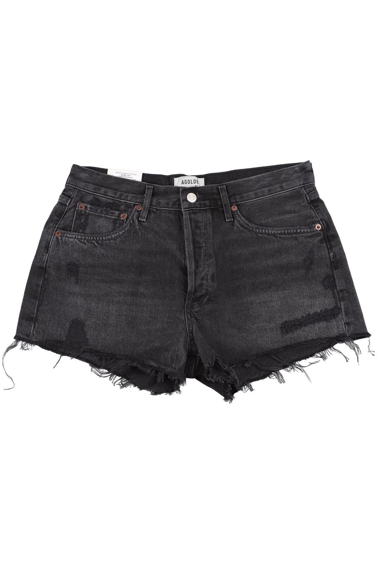 AGOLDE GREY HIGH RISE DENIM SHORTS W28 UK 10
