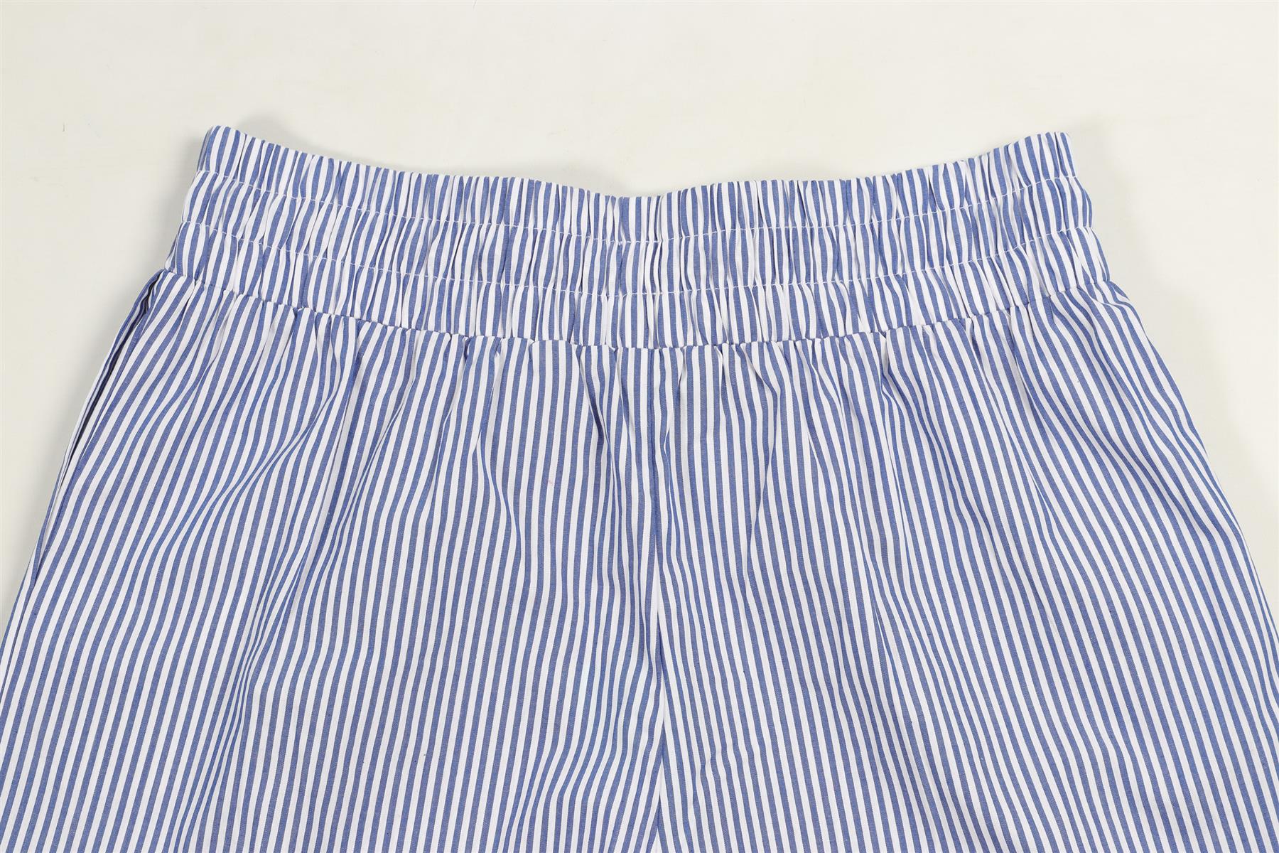 MELISSA ODABASH BLUE AND WHITE COTTON SHORTS MEDIUM