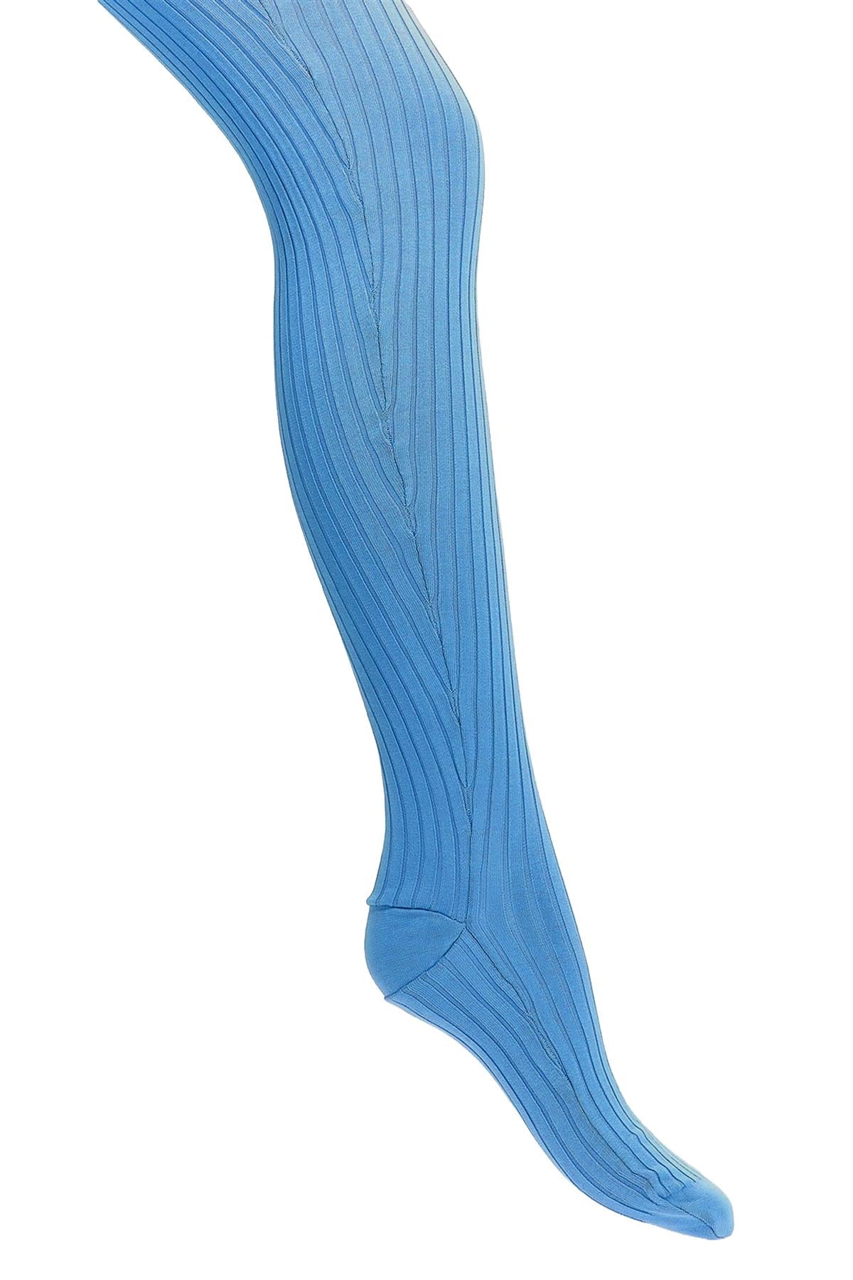 PRADA BLUE KNIT TIGHTS MEDIUM