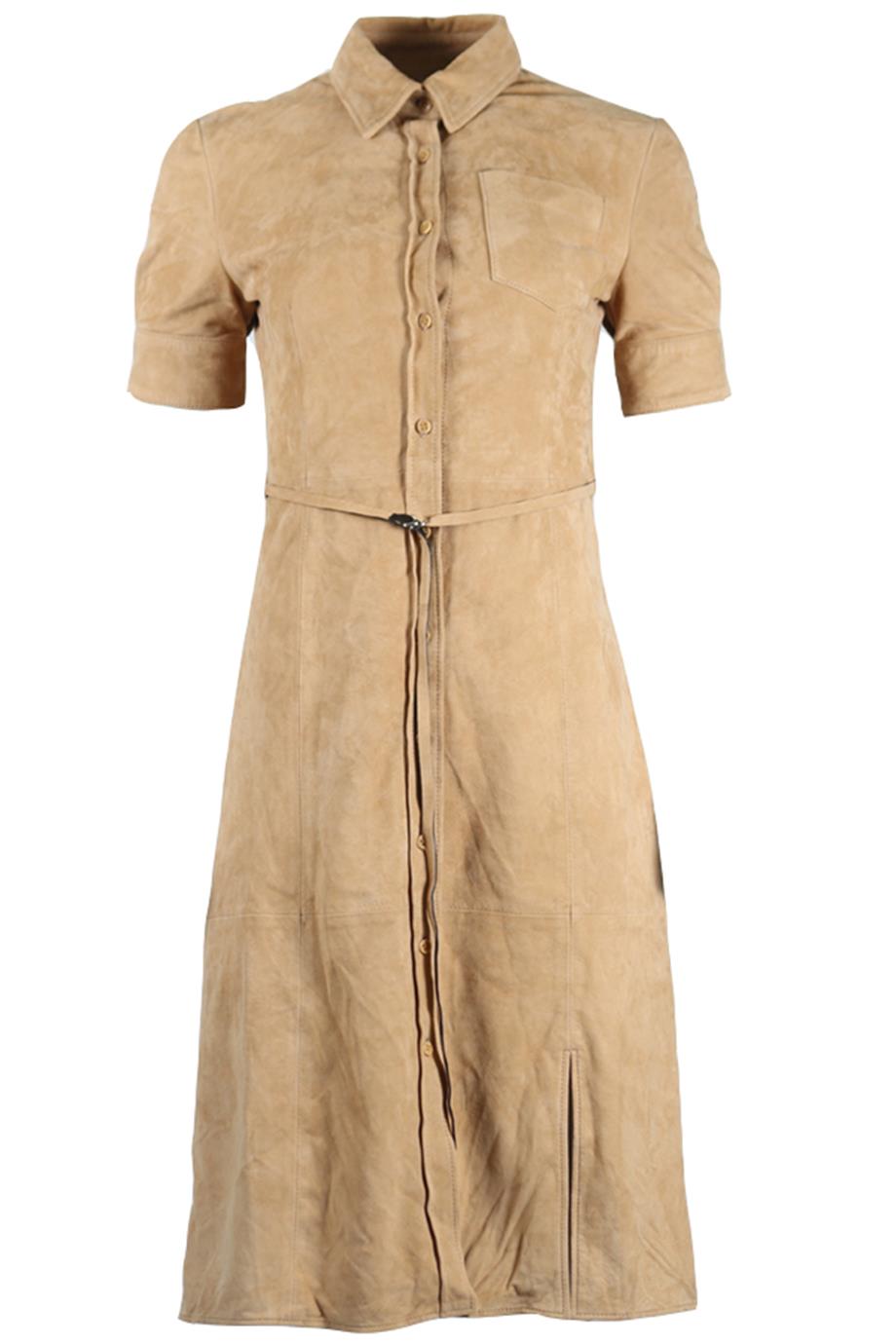 ALTUZARRA BELTED SUEDE MIDI DRESS FR 34 UK 6