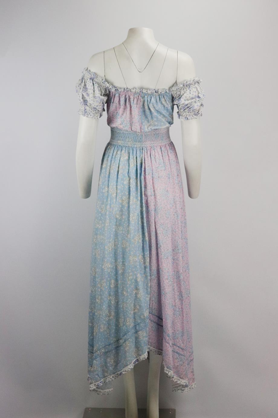 LOVESHACKFANCY FLORAL PRINT COTTON MAXI DRESS SMALL