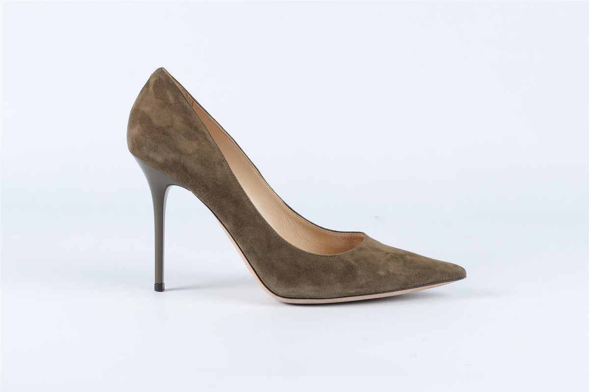JIMMY CHOO GREEN SUEDE PUMPS EU 38.5 UK 5.5 US 8.5