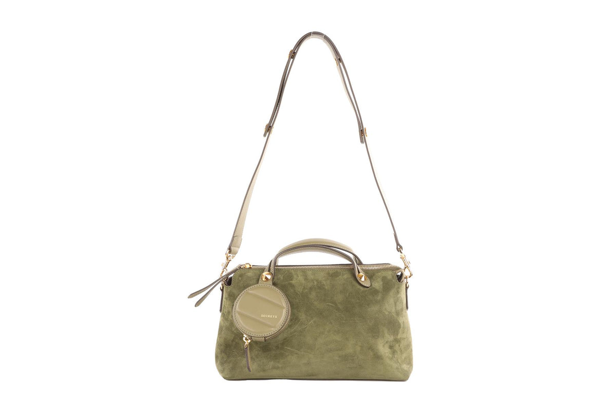 FENDI GREEN BY THE WAY MEDIUM SUEDE SHOULDER BAG