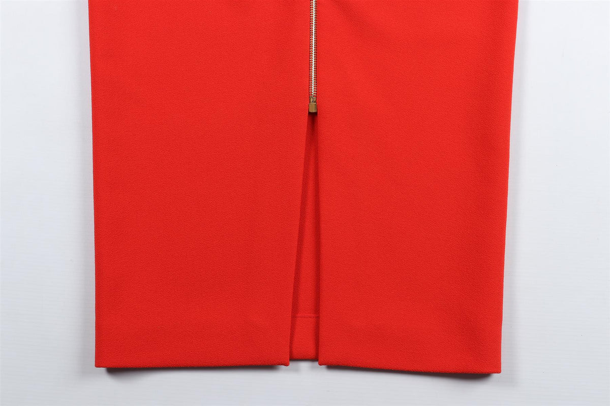 ROLAND MOURET RED CADY MIDI DRESS UK 6