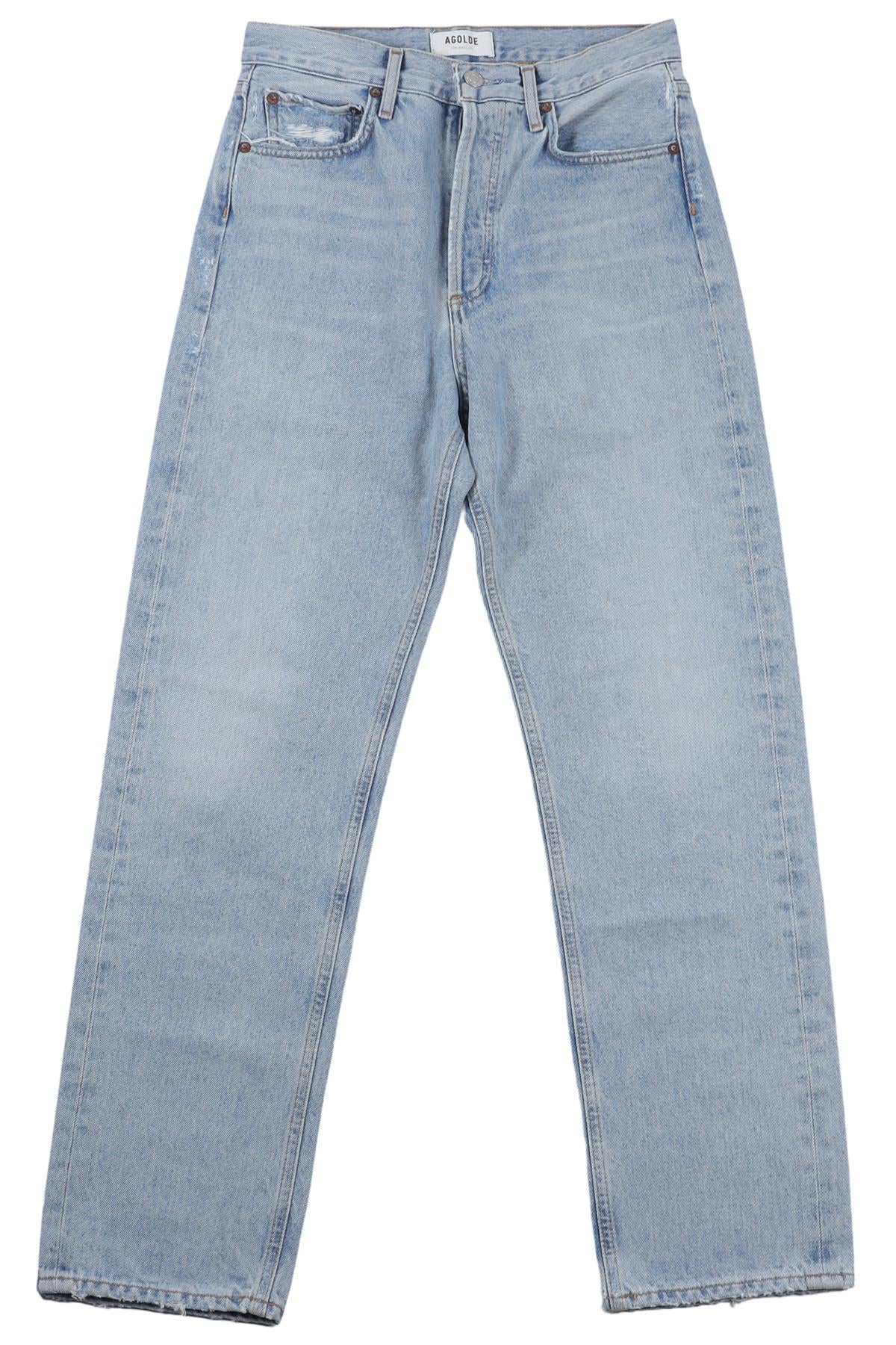 AGOLDE BLUE HIGH RISE STRAIGHT LEG JEANS W24 UK 6