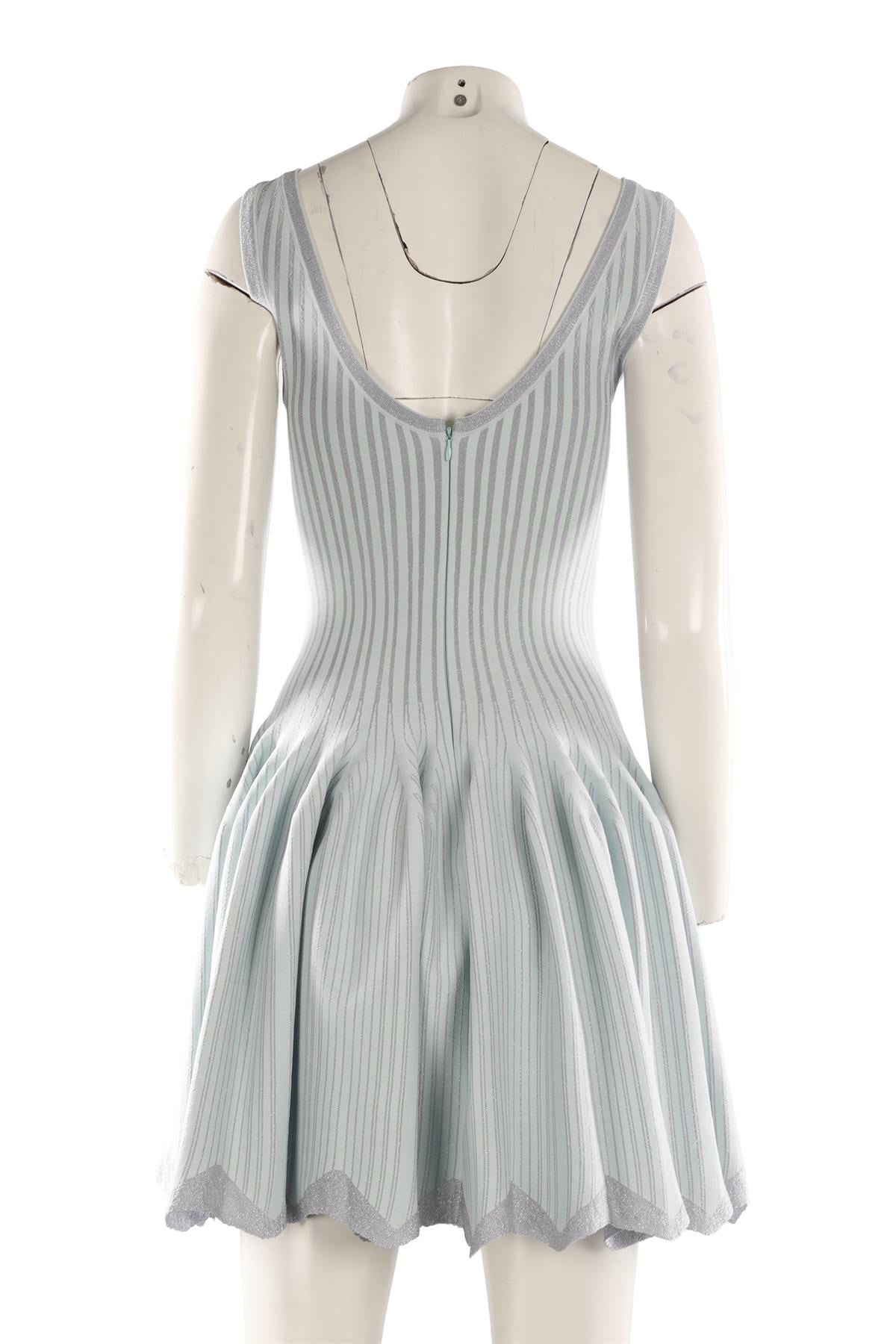 ALAÏA BLUE KNIT MINI DRESS FR 40 UK 12