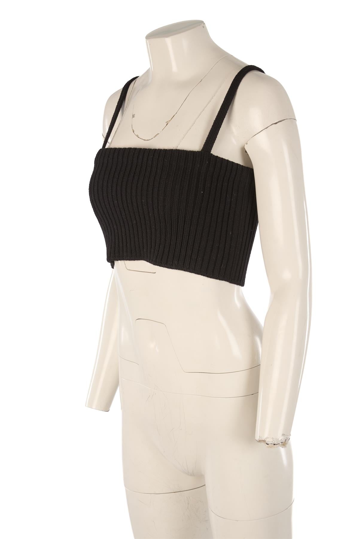 PRADA BLACK WOOL TOP IT 40 UK 8