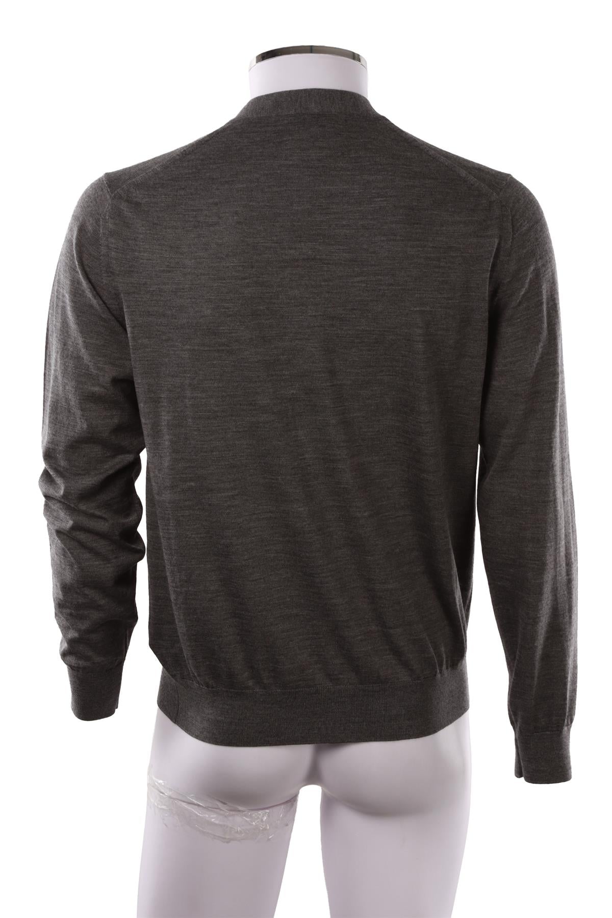 GREY MEN'S WOOL CARDIGAN