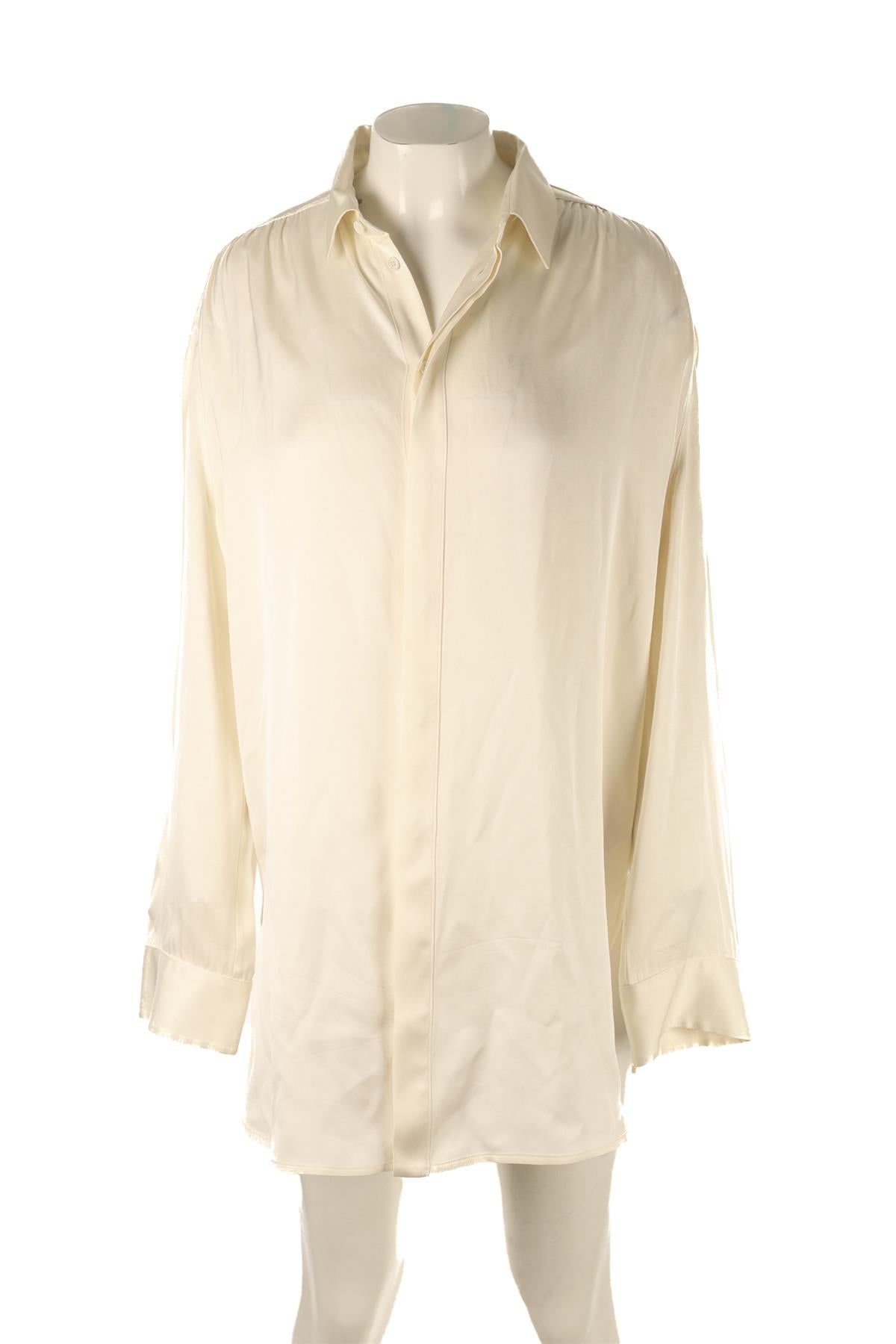 BOTTEGA VENETA CREAM SILK SHIRT IT 44 UK 12