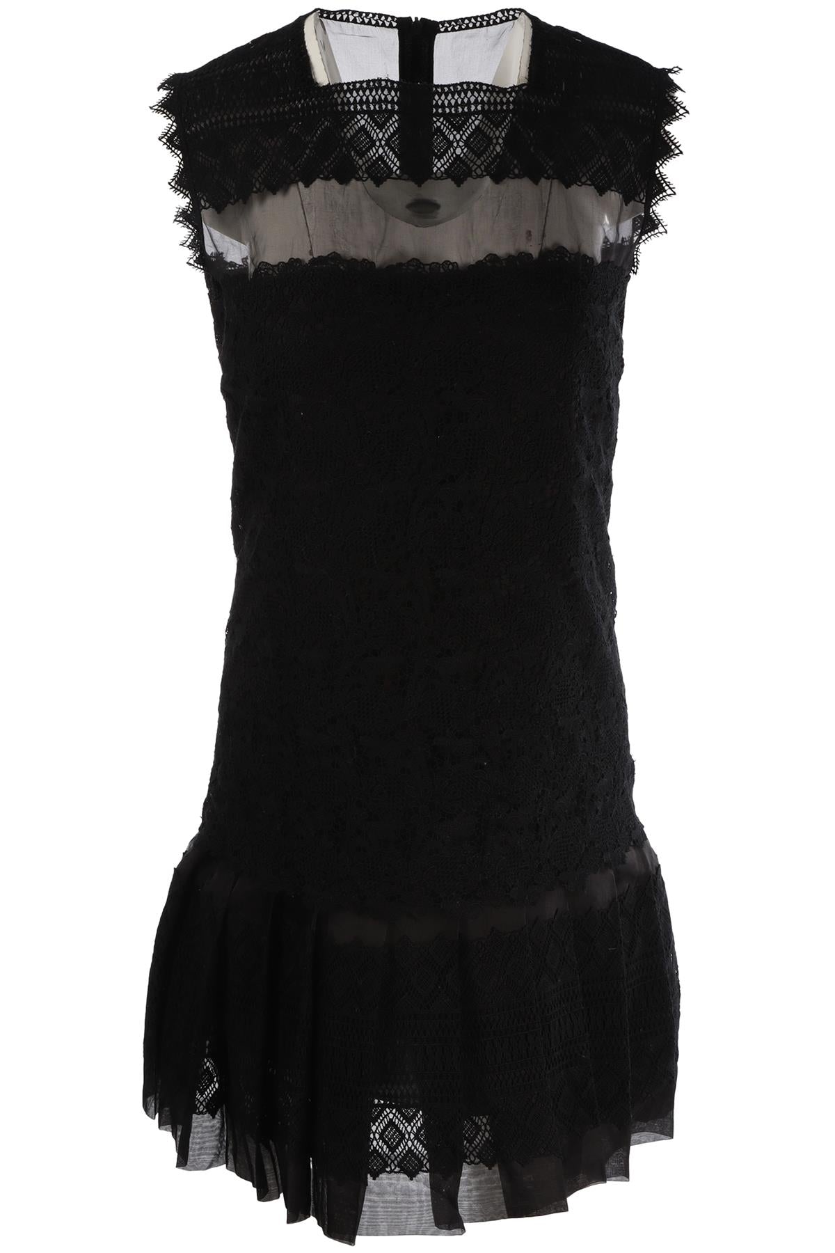 ERMANNO SCERVINO BLACK CROCHET MINI DRESS IT 40 UK 8
