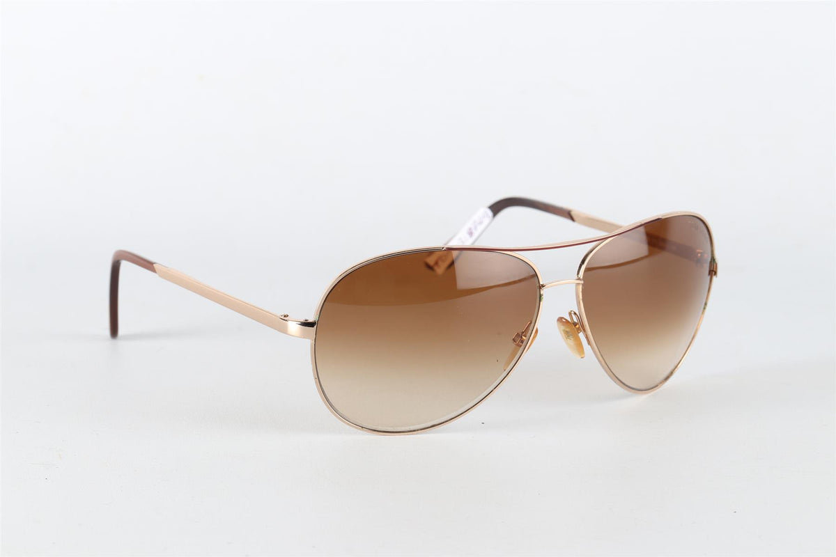 TOM FORD BROWN METAL SUNGLASSES ONE SIZE