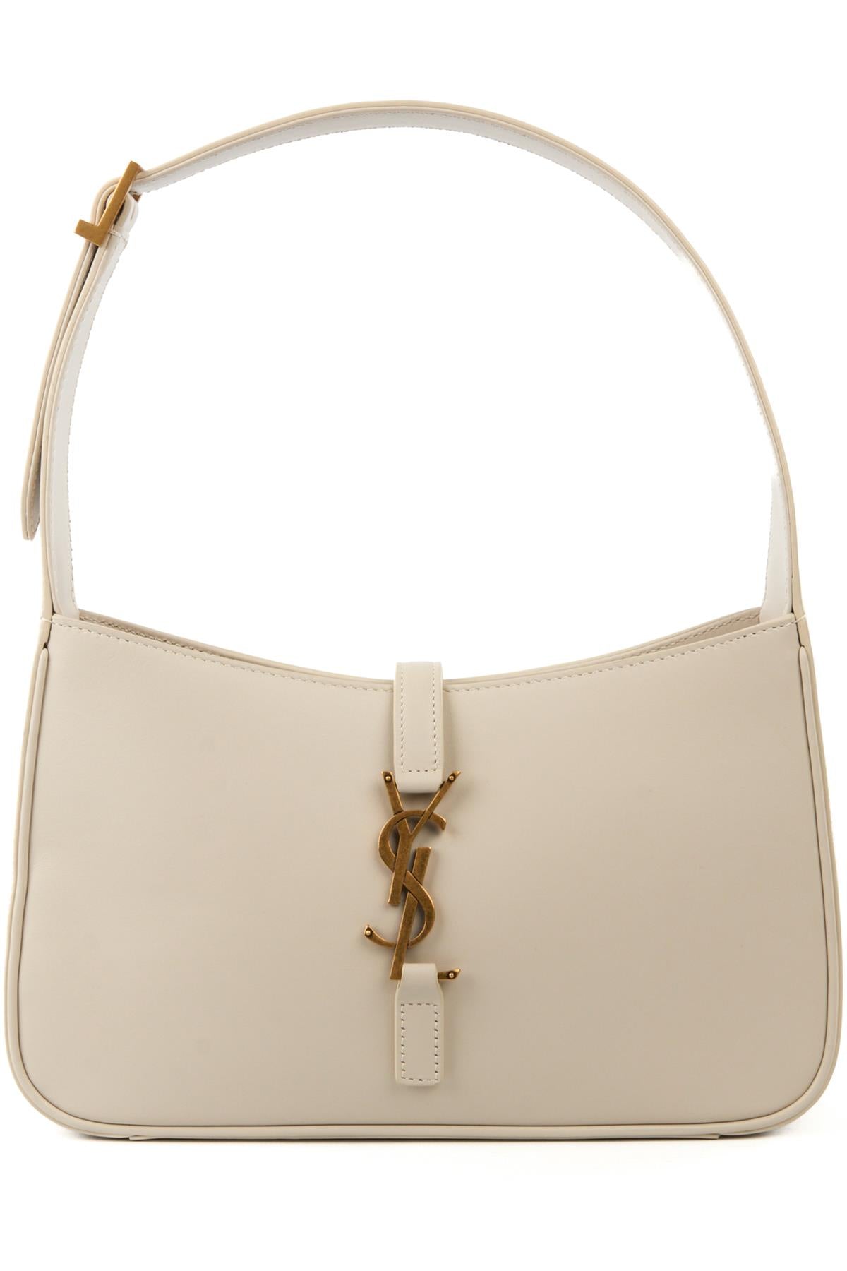 SAINT LAURENT IVORY LE 5 À 7 LEATHER SHOULDER BAG