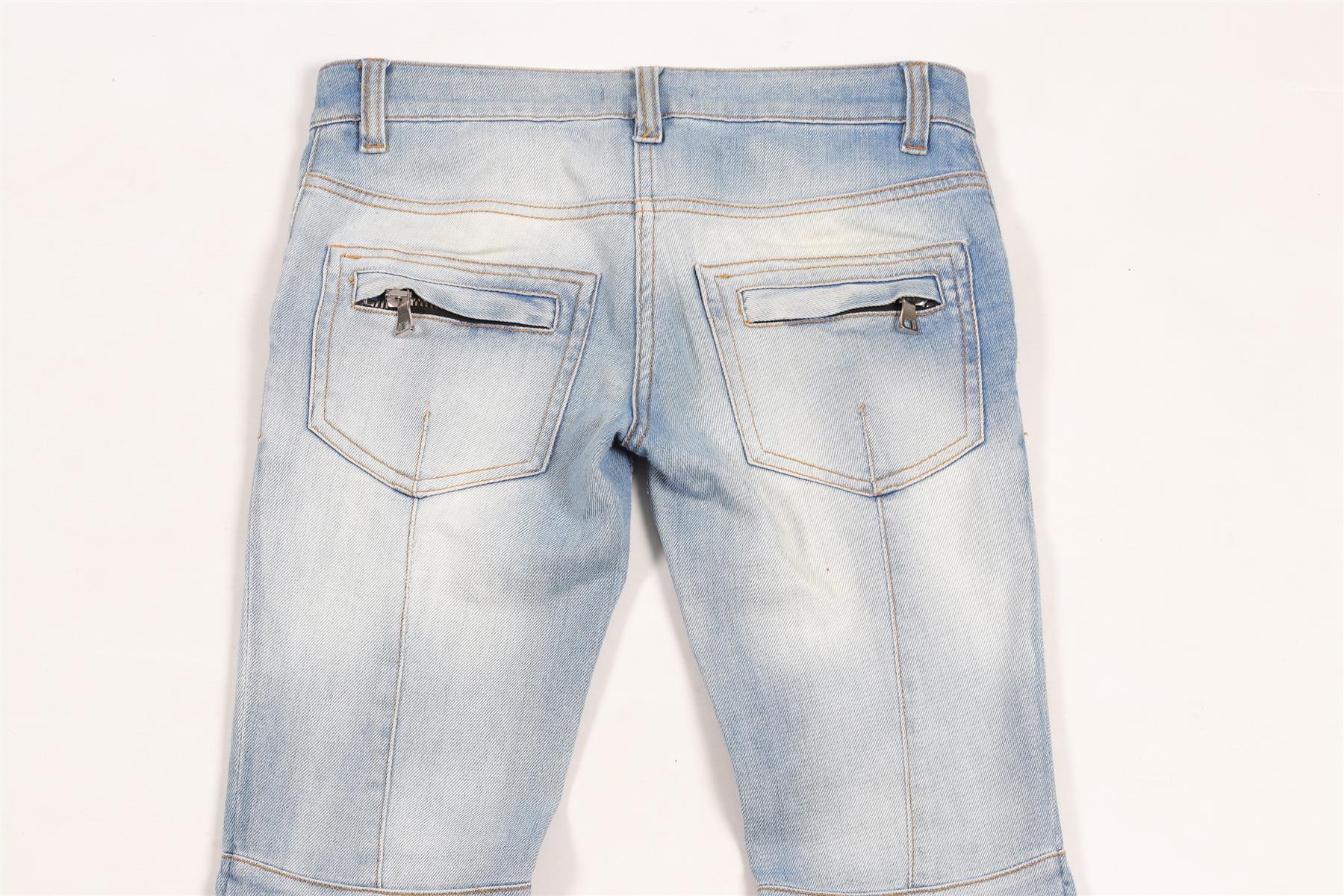 BALMAIN BLUE LOW RISE SKINNY JEANS FR 34 UK 6