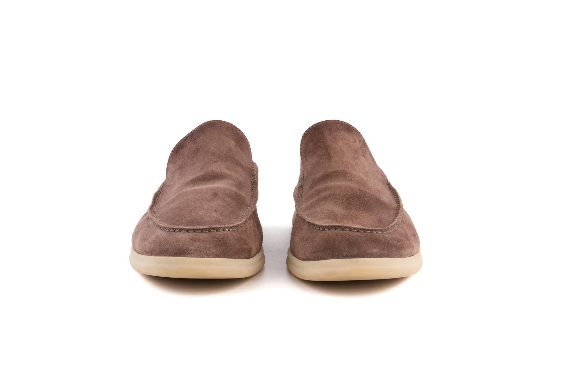 LORO PIANA BROWN MEN'S SUMMER WALK SUEDE LOAFERS EU 41.5 UK 7.5 US 8.5