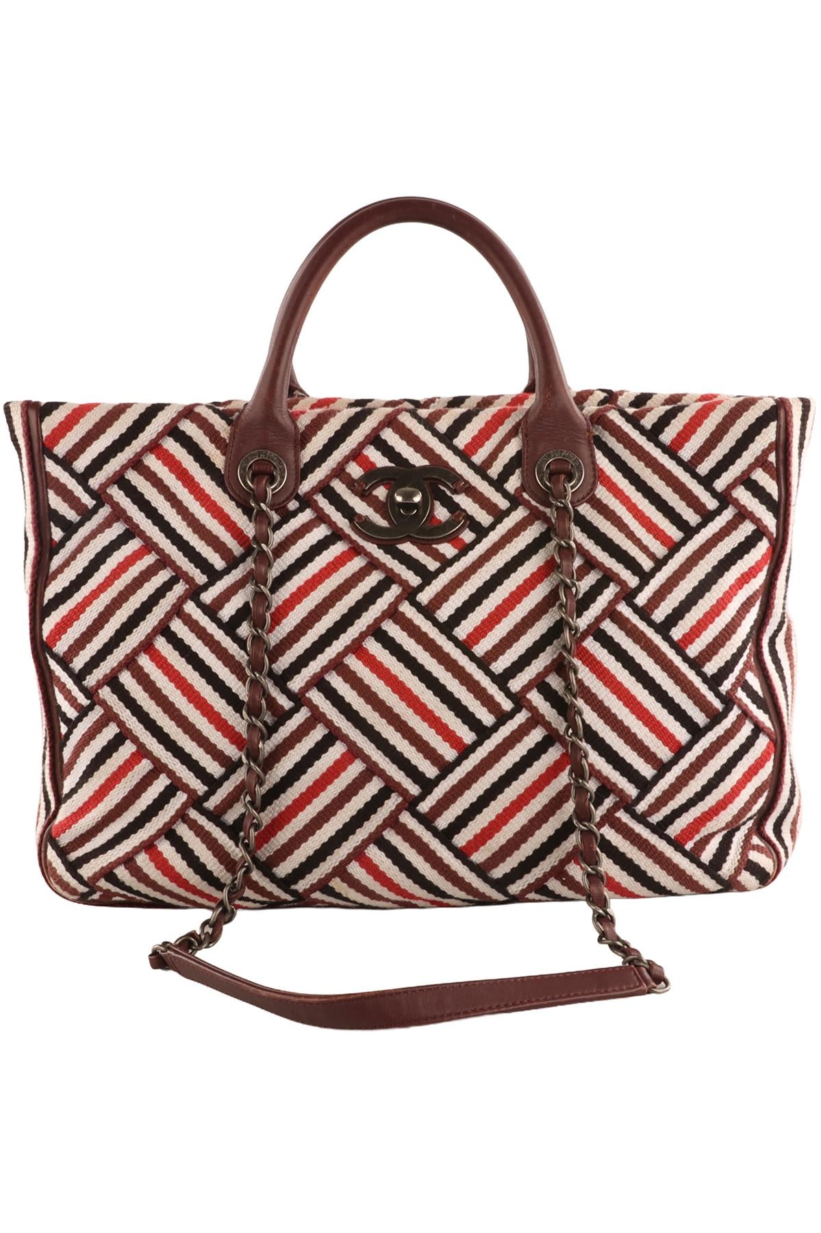 CHANEL BURGUNDY 2016 CANVAS TOTE BAG