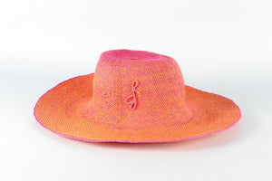 RUSLAN BAGINSKIY ORANGE STRAW HAT