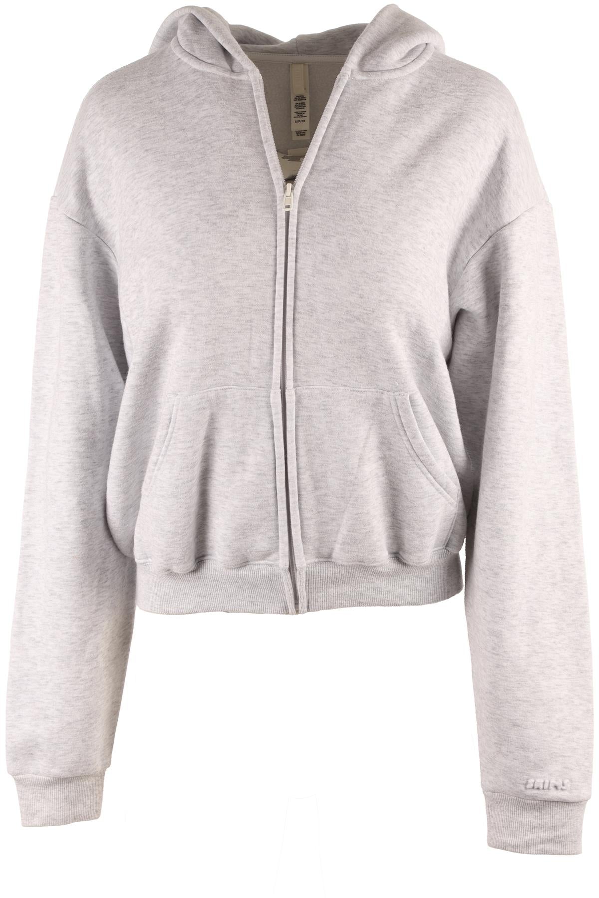 SKIMS GREY COTTON HOODIE SMALL
