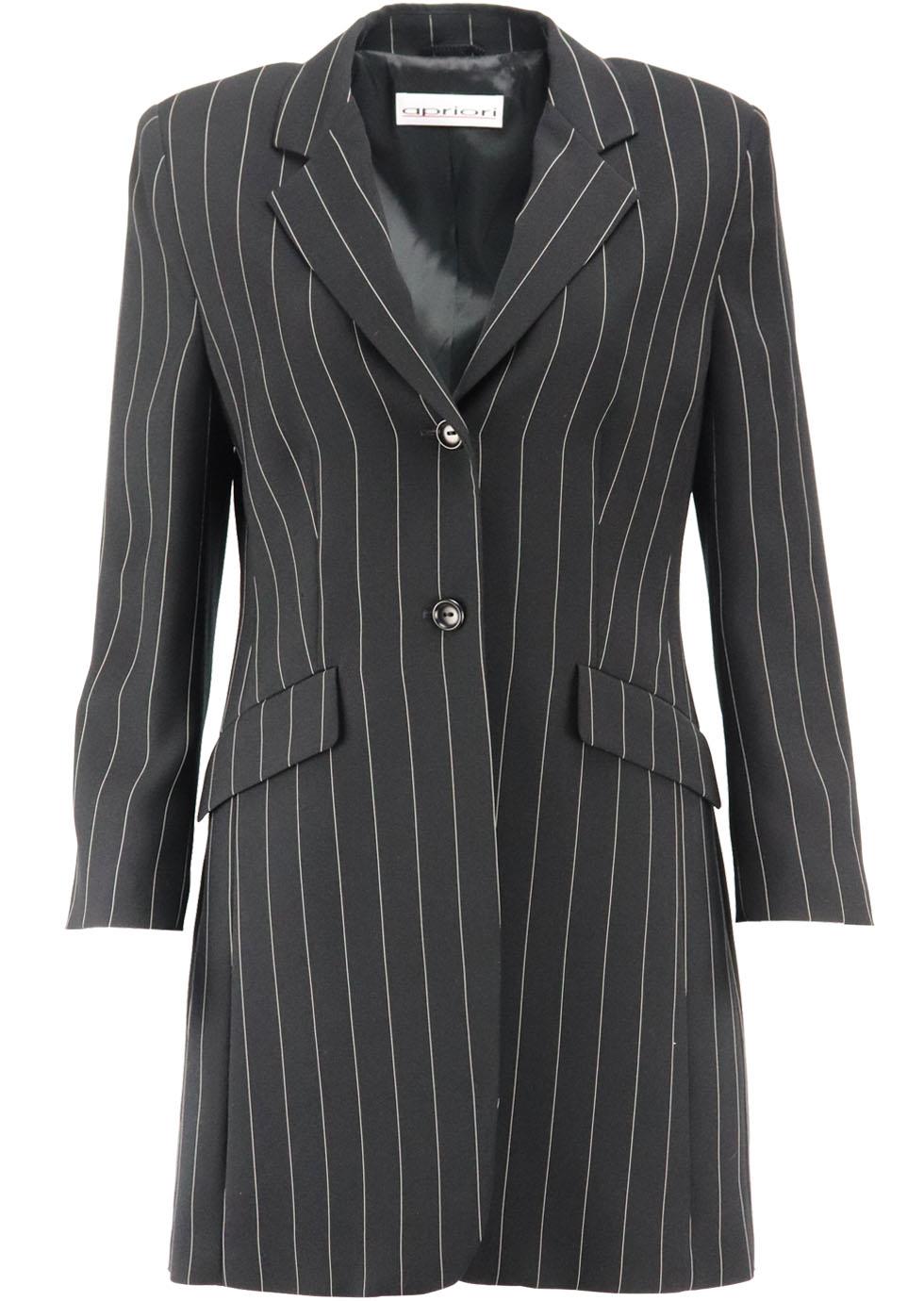 APRIORI VINTAGE PINSTRIPED WOVEN BLAZER UK 12