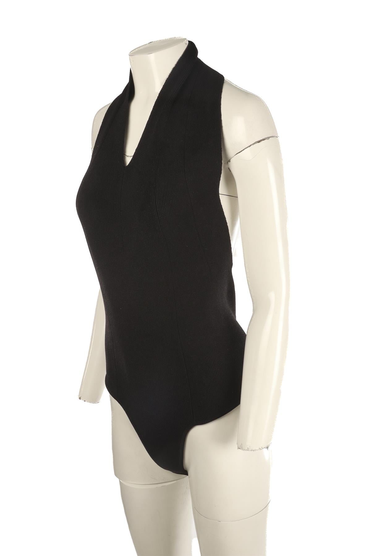 KHAITE BLACK KNIT BODYSUIT LARGE