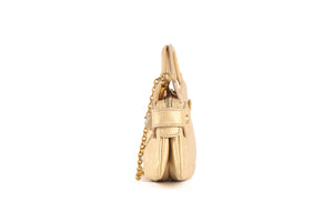 TOD'S GOLD CRYSTAL AND LEATHER SHOULDER BAG