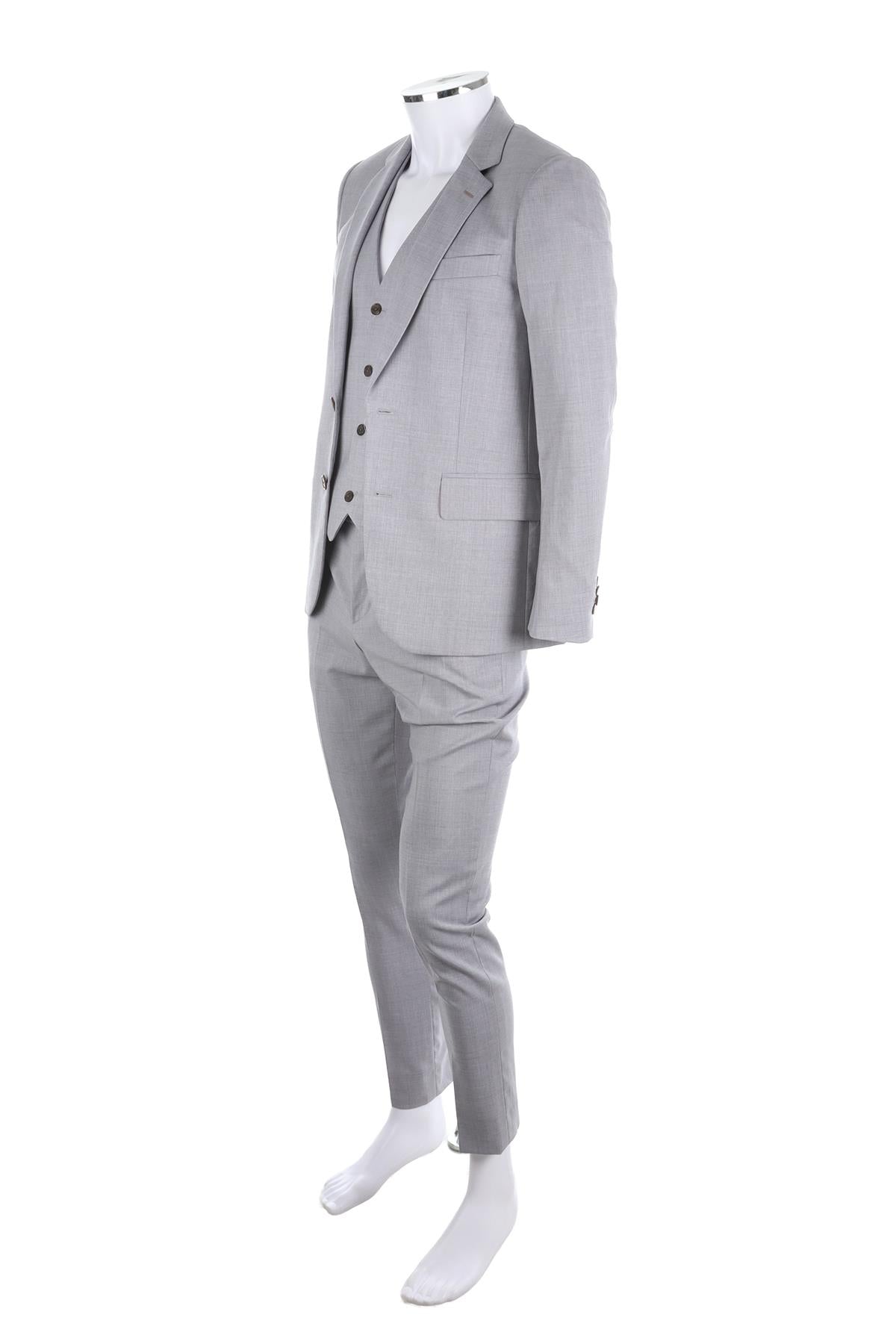 PAUL SMITH GREY MENS WOVEN THREE-PIECE SUIT UK/US 36 FR 36 IT 46