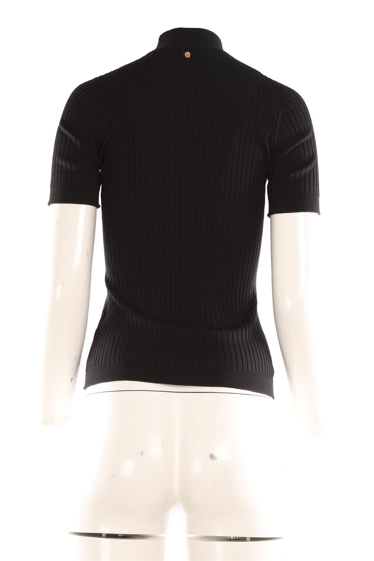 VERSACE BLACK WOOL TOP IT 42 UK 10